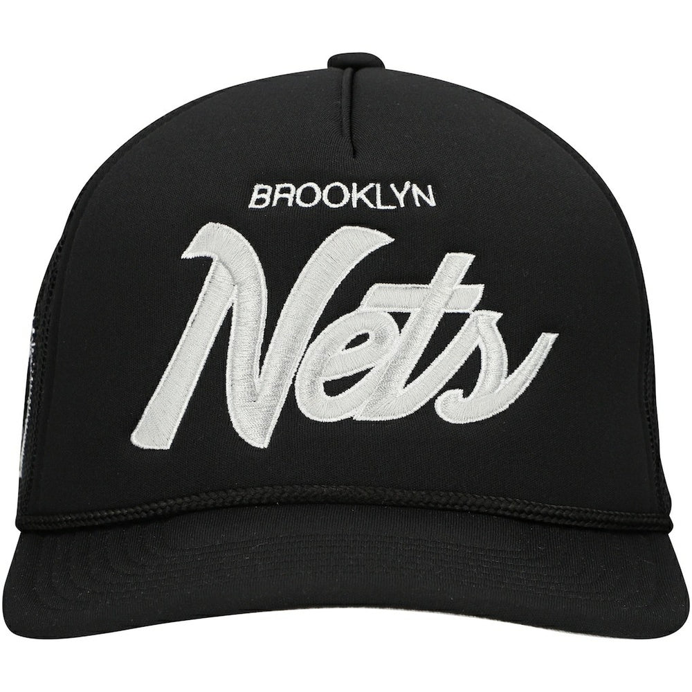 Brooklyn Nets Script Trucker Adjustable Hat Outlet