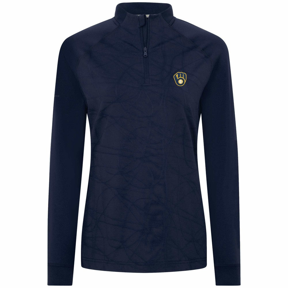 Milwaukee Brewers Levelwear Women's Amethyst Insignia 2.0 Quarter-Zip Jacket | MLB Outlet