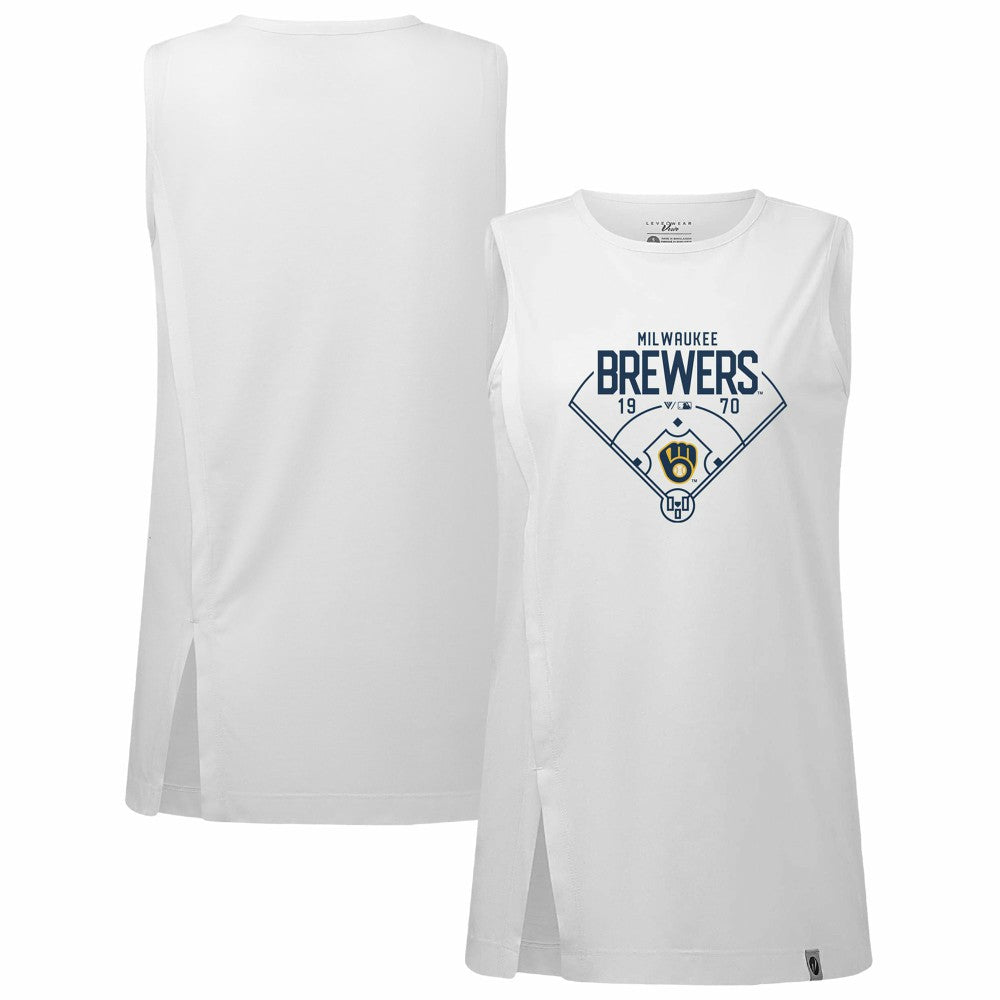 Milwaukee Brewers Levelwear Women's Influx Home Field Tank Top | MLB Outlet