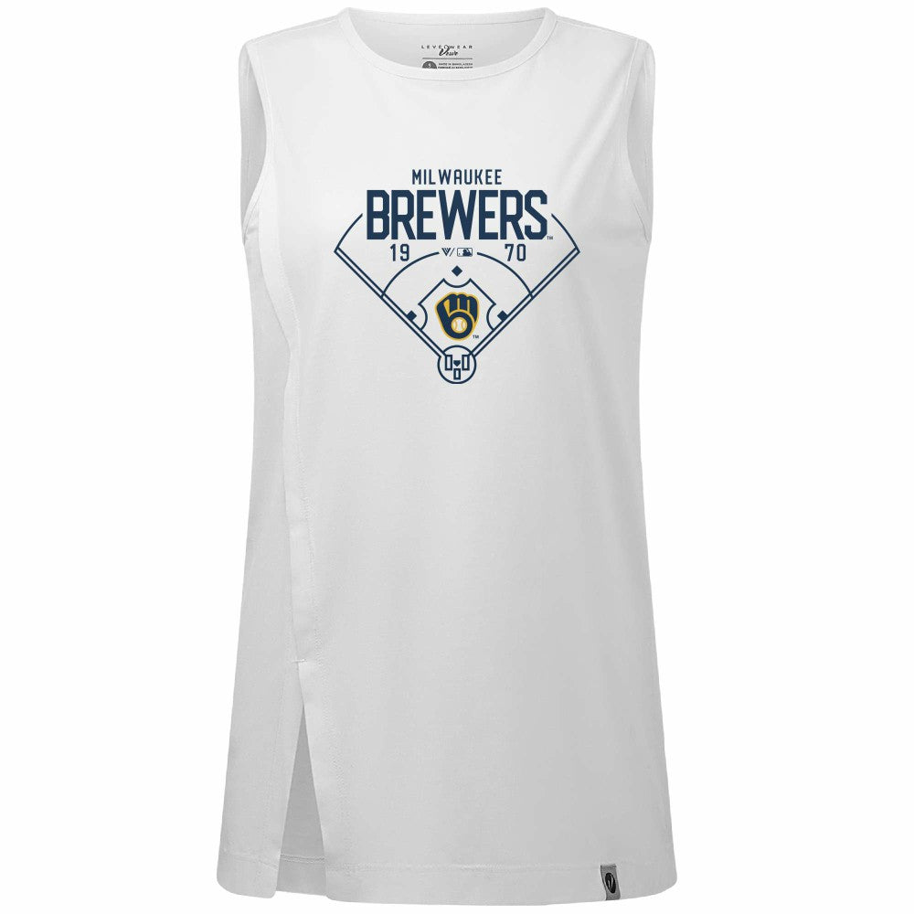 Milwaukee Brewers Levelwear Women's Influx Home Field Tank Top | MLB Outlet