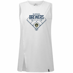 Milwaukee Brewers Levelwear Women's Influx Home Field Tank Top | MLB Outlet