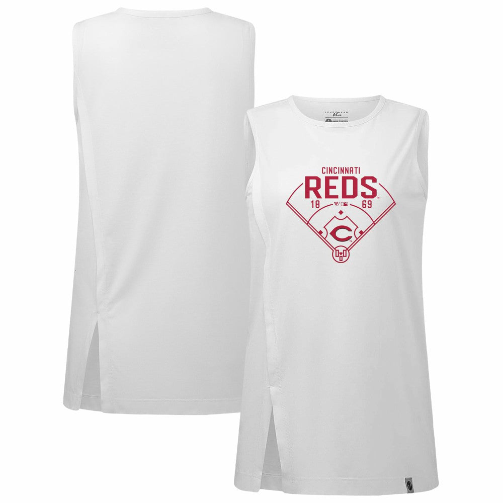 Cincinnati Reds Levelwear Women's Influx Home Field Tank Top | MLB On Sale