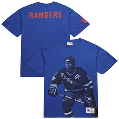 Mark Messier New York Rangers Mitchell & Ness NHL Ultimate Player Vintage Logo T-Shirt Sale
