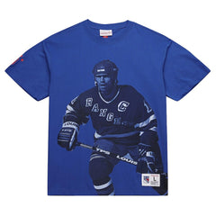 Mark Messier New York Rangers Mitchell & Ness NHL Ultimate Player Vintage Logo T-Shirt Sale