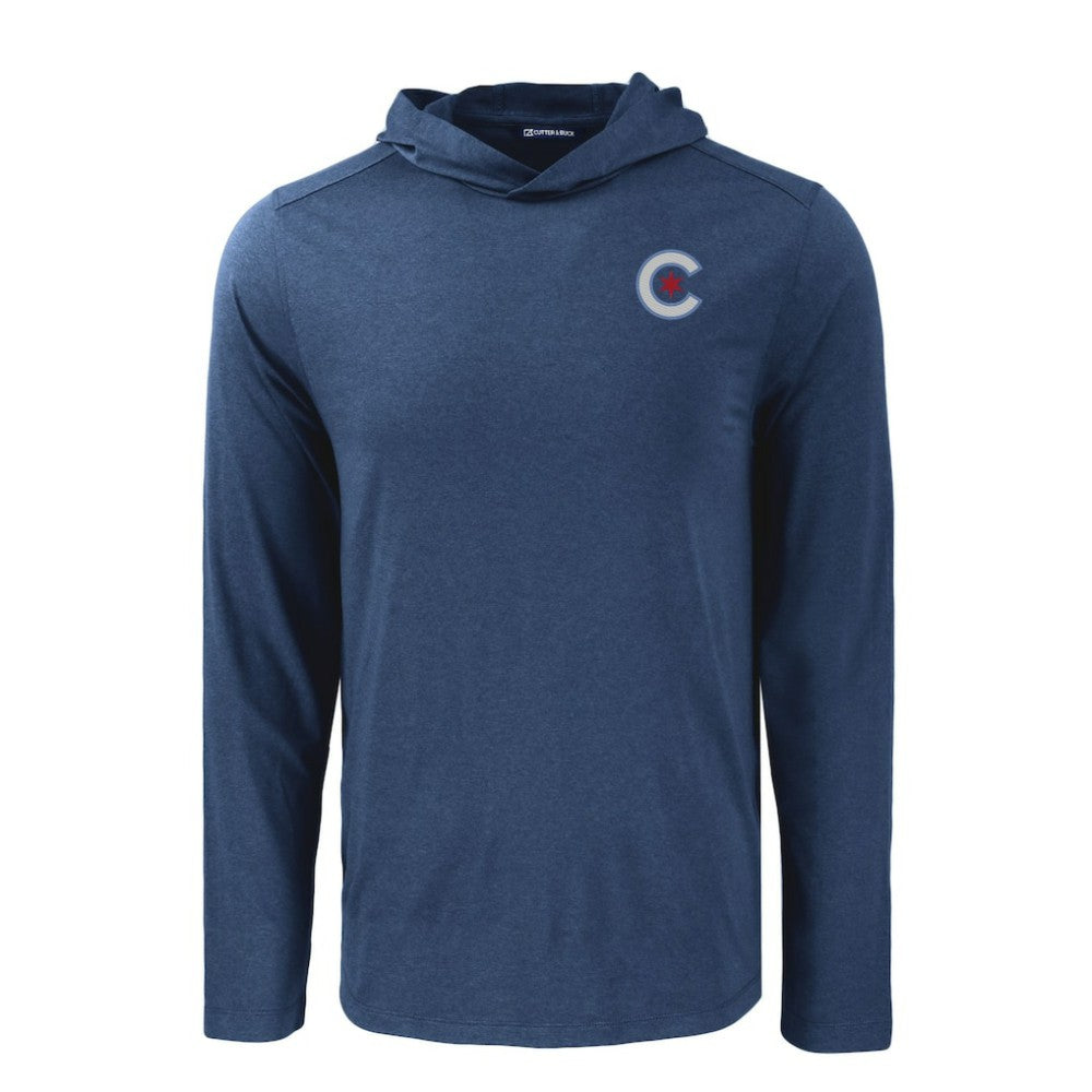 Chicago Cubs Cutter & Buck Coastline Epic Comfort Recycled Eco Hoodie Long Sleeve T-Shirt | MLB Outlet