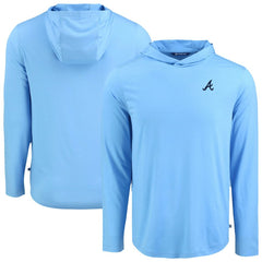 Atlanta Braves Cutter & Buck Coastline Epic Comfort Recycled Eco Hoodie Long Sleeve T-Shirt | MLB New