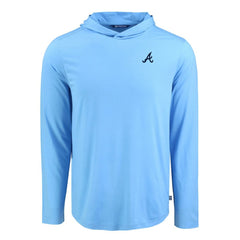 Atlanta Braves Cutter & Buck Coastline Epic Comfort Recycled Eco Hoodie Long Sleeve T-Shirt | MLB New