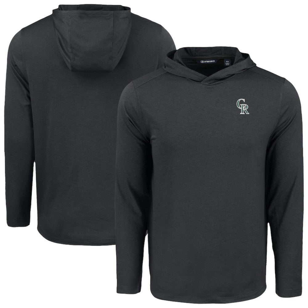 Colorado Rockies Cutter & Buck Coastline Epic Comfort Recycled Eco Hoodie Long Sleeve T-Shirt | MLB New