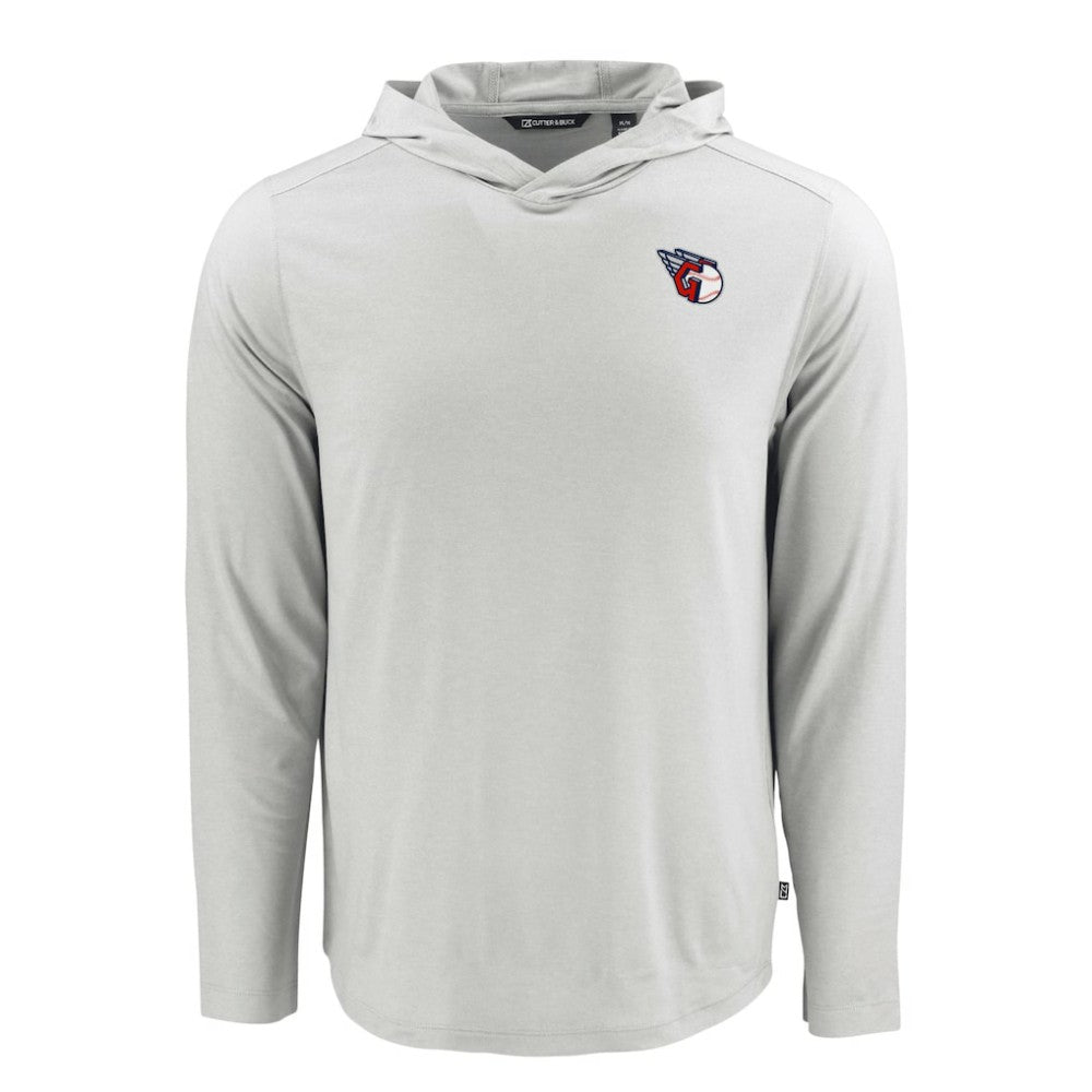 Cleveland Guardians Cutter & Buck Coastline Epic Comfort Recycled Eco Hoodie Long Sleeve T-Shirt | MLB Sale