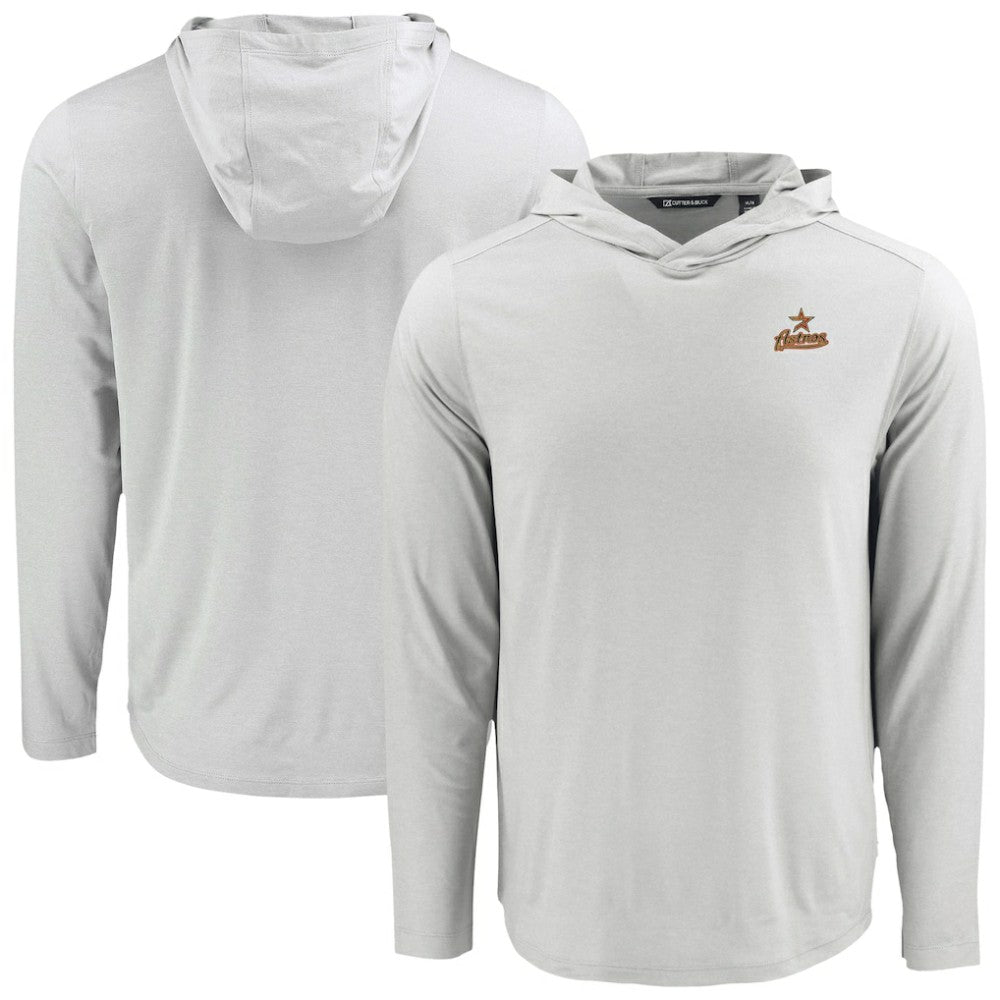 Houston Astros Cutter & Buck Coastline Epic Comfort Recycled Eco Hoodie Long Sleeve T-Shirt | MLB Sale