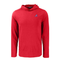 Atlanta Braves Cutter & Buck Coastline Epic Comfort Recycled Eco Hoodie Long Sleeve T-Shirt | MLB US
