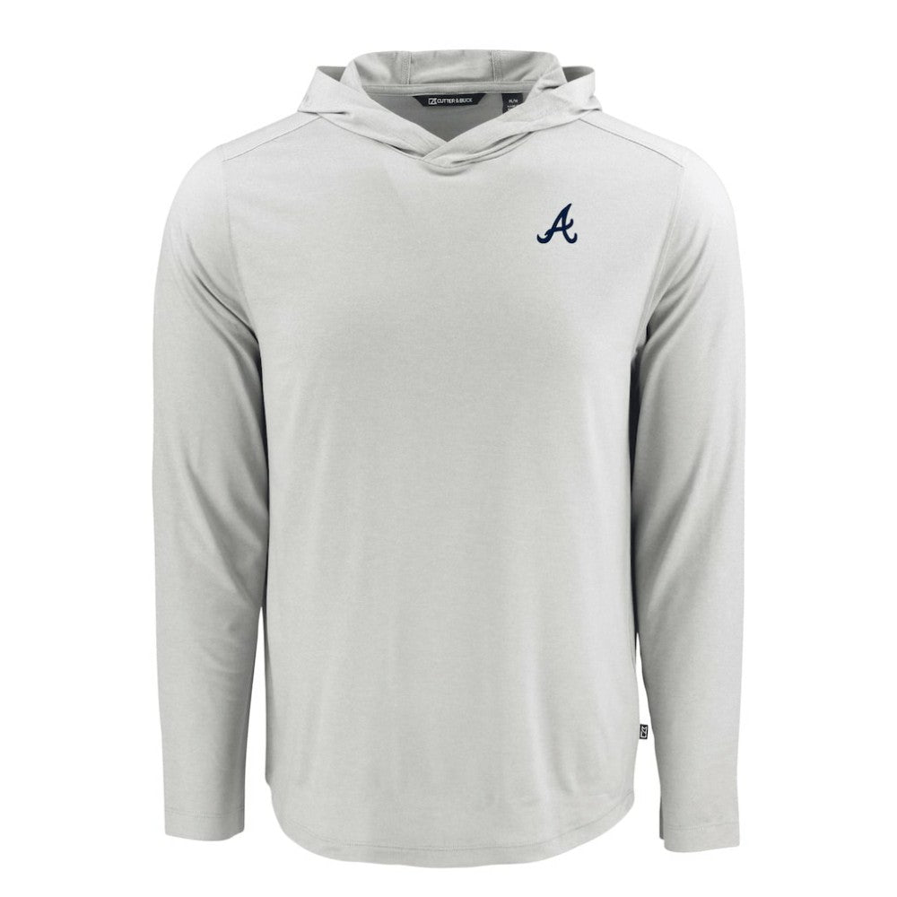Atlanta Braves Cutter & Buck Coastline Epic Comfort Recycled Eco Hoodie Long Sleeve T-Shirt | MLB Outlet