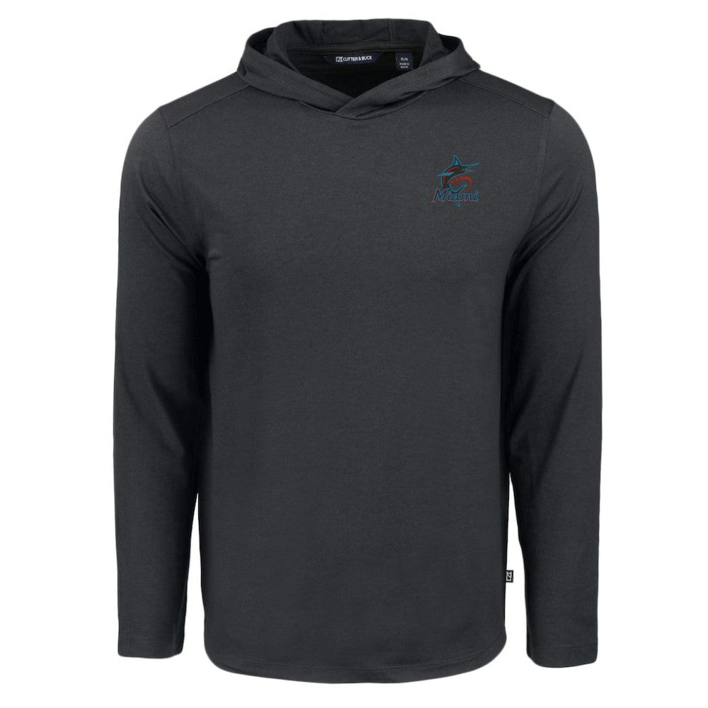 Miami Marlins Cutter & Buck Coastline Epic Comfort Recycled Eco Hoodie Long Sleeve T-Shirt | MLB Online