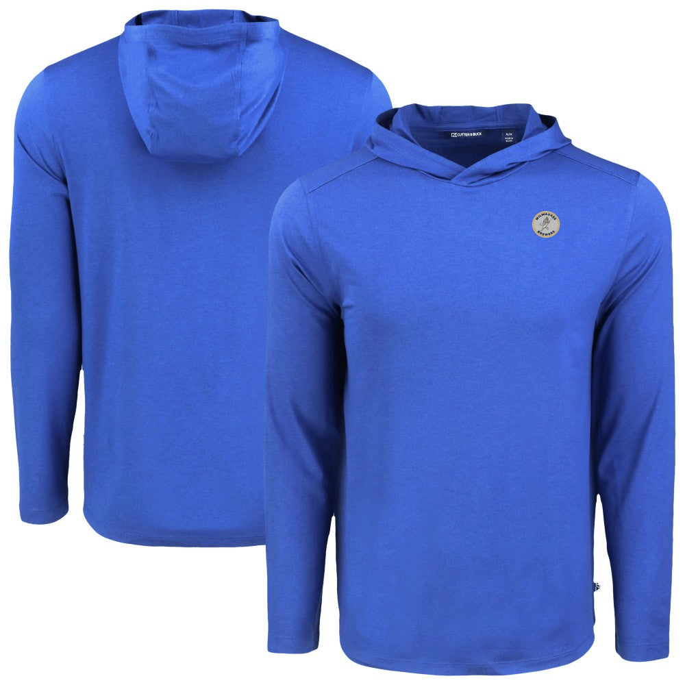 Milwaukee Brewers Cutter & Buck Coastline Epic Comfort Recycled Eco Hoodie Long Sleeve T-Shirt | MLB Online