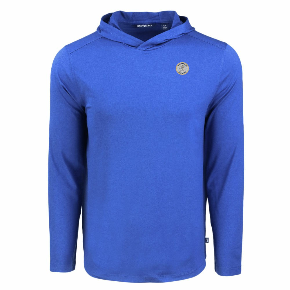 Milwaukee Brewers Cutter & Buck Coastline Epic Comfort Recycled Eco Hoodie Long Sleeve T-Shirt | MLB Online
