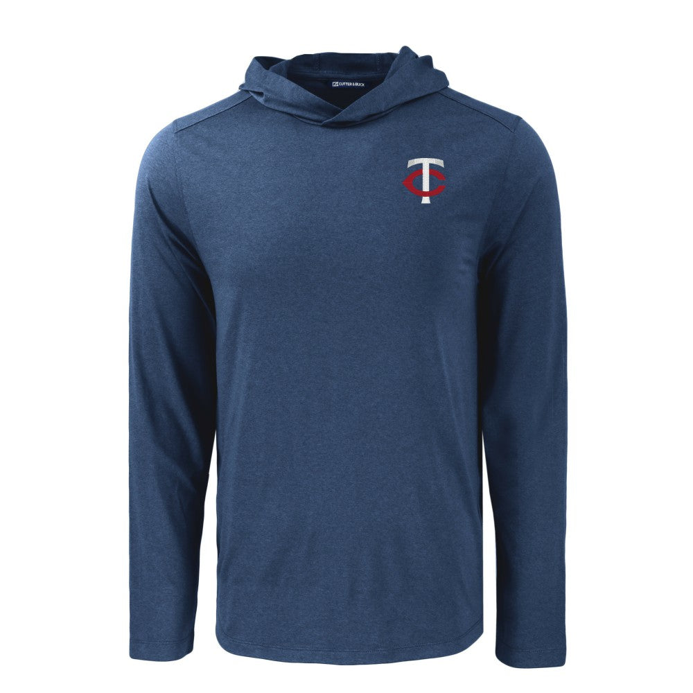 Minnesota Twins Cutter & Buck Coastline Epic Comfort Recycled Eco Hoodie Long Sleeve T-Shirt | MLB For sale