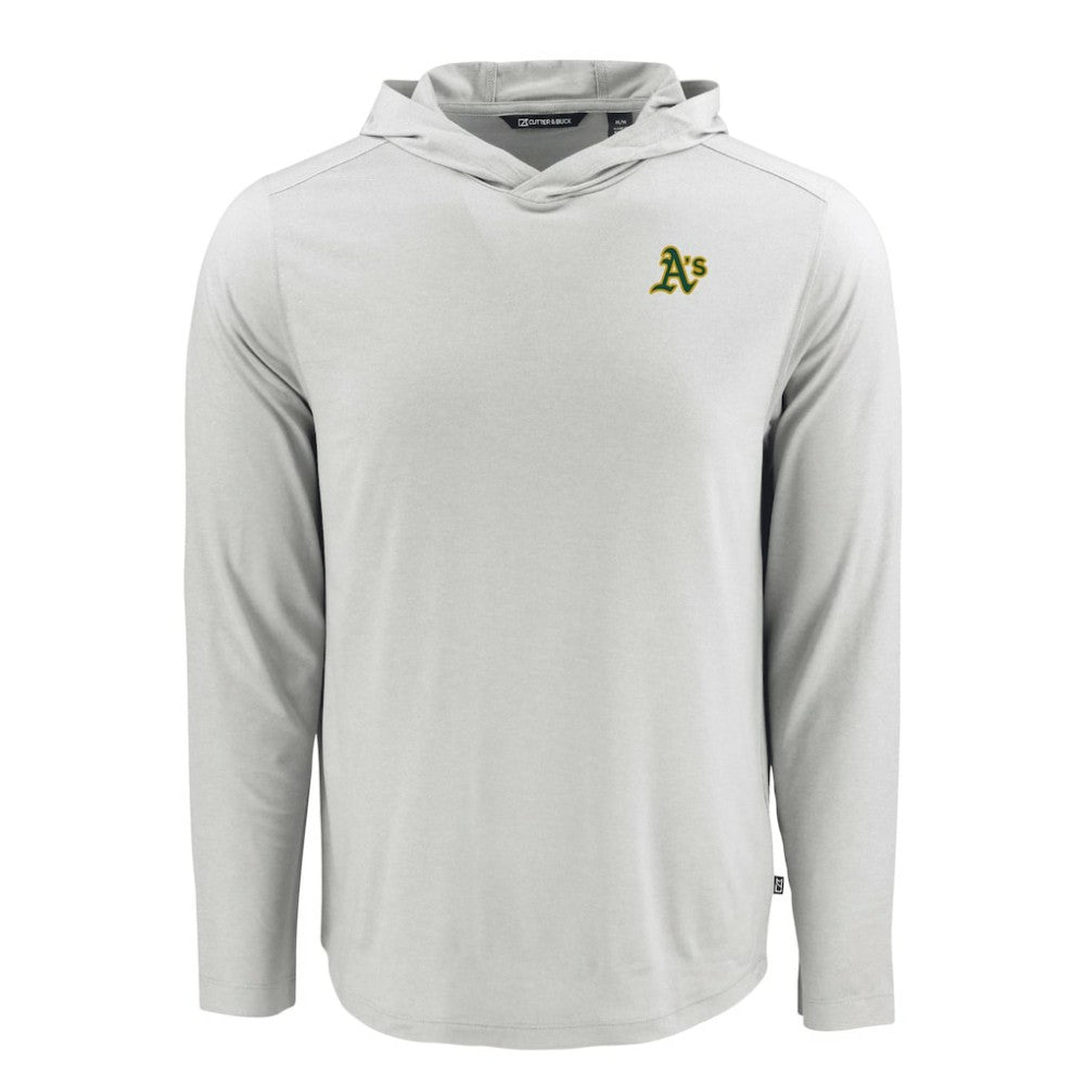 Athletics Cutter & Buck Coastline Epic Comfort Recycled Eco Hoodie Long Sleeve T-Shirt | MLB For sale