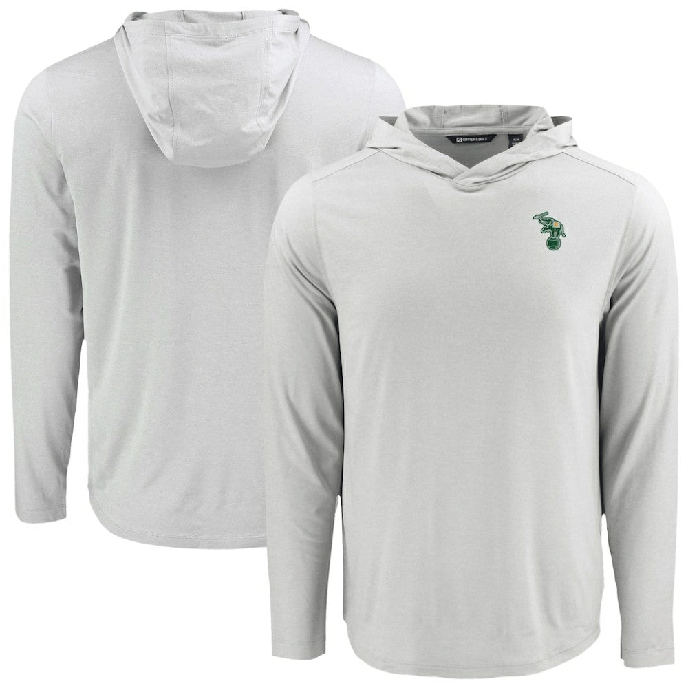 Athletics Cutter & Buck Coastline Epic Comfort Recycled Eco Hoodie Long Sleeve T-Shirt | MLB Sale