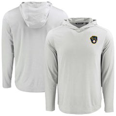 Milwaukee Brewers Cutter & Buck Coastline Epic Comfort Recycled Eco Hoodie Long Sleeve T-Shirt | MLB Discount