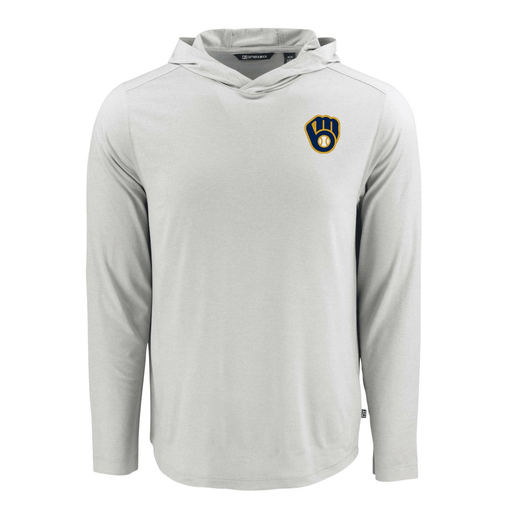 Milwaukee Brewers Cutter & Buck Coastline Epic Comfort Recycled Eco Hoodie Long Sleeve T-Shirt | MLB Discount