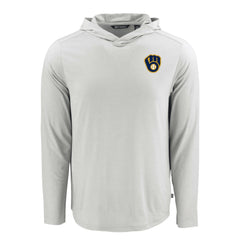 Milwaukee Brewers Cutter & Buck Coastline Epic Comfort Recycled Eco Hoodie Long Sleeve T-Shirt | MLB Discount