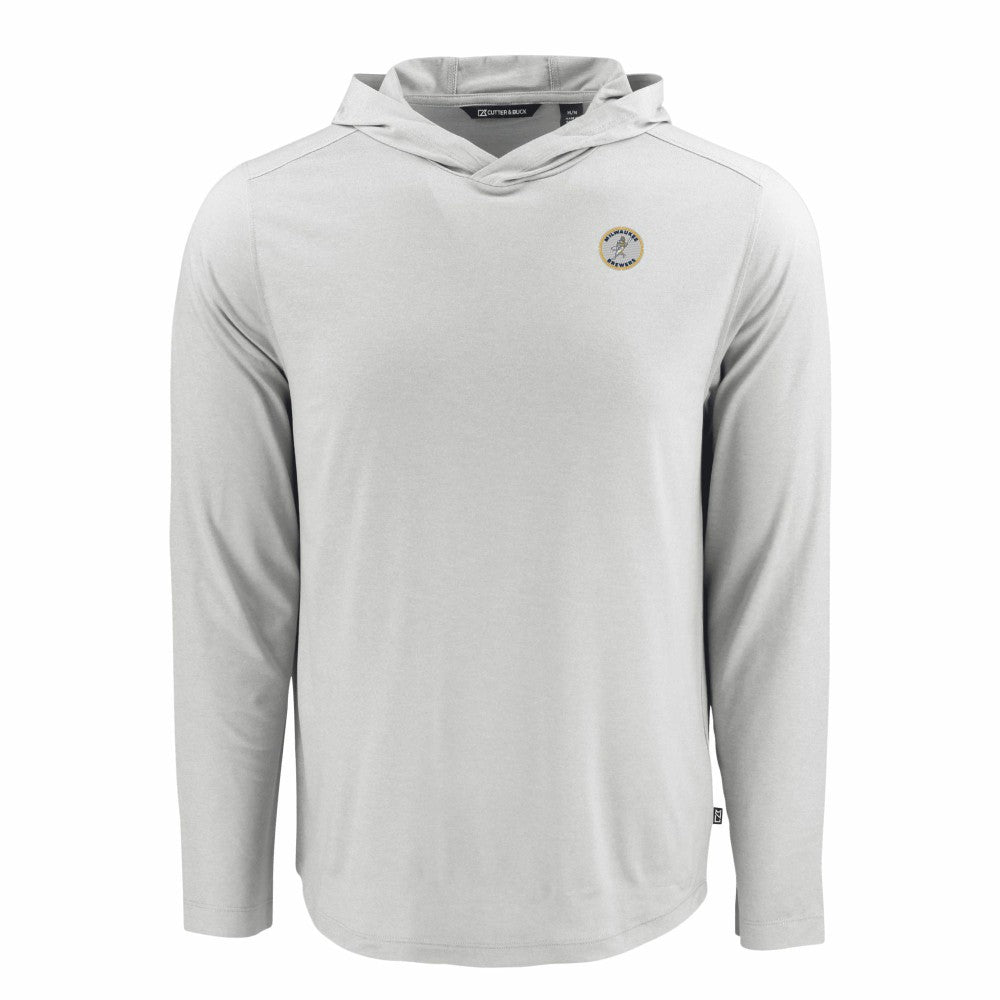Milwaukee Brewers Cutter & Buck Coastline Epic Comfort Recycled Eco Hoodie Long Sleeve T-Shirt | MLB For sale