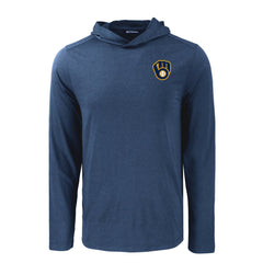 Milwaukee Brewers Cutter & Buck Coastline Epic Comfort Recycled Eco Hoodie Long Sleeve T-Shirt | MLB US