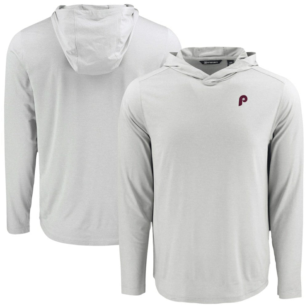 Philadelphia Phillies Cutter & Buck Coastline Epic Comfort Recycled Eco Hoodie Long Sleeve T-Shirt | MLB US
