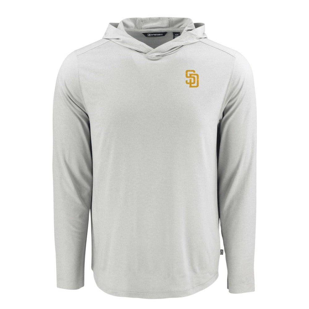 San Diego Padres Cutter & Buck Coastline Epic Comfort Recycled Eco Hoodie Long Sleeve T-Shirt | MLB On Sale