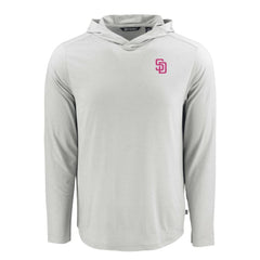 San Diego Padres Cutter & Buck Coastline Epic Comfort Recycled Eco Hoodie Long Sleeve T-Shirt | MLB On Sale