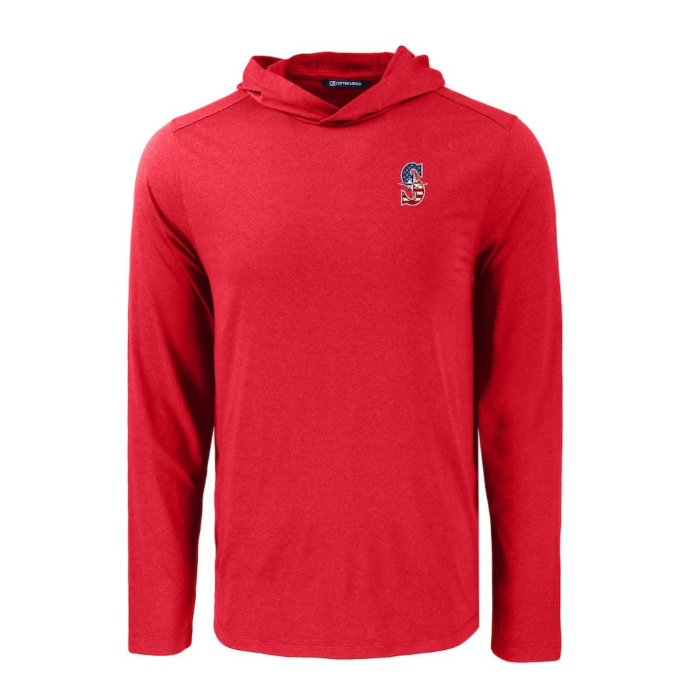 Seattle Mariners Cutter & Buck Coastline Epic Comfort Recycled Eco Hoodie Long Sleeve T-Shirt | MLB Online