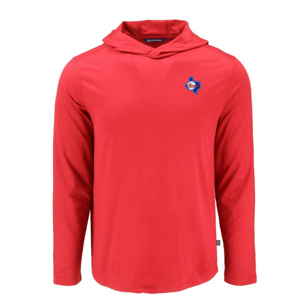 Texas Rangers Cutter & Buck Coastline Epic Comfort Recycled Eco Hoodie Long Sleeve T-Shirt | MLB Shop