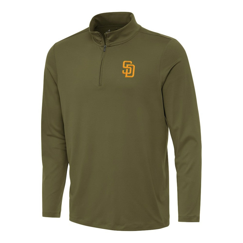 San Diego Padres Antigua Reprocess Quarter-Zip Top | MLB New
