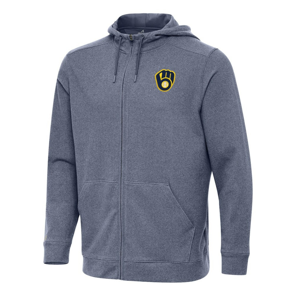 Milwaukee Brewers Antigua Effortless Full-Zip Hooded Jacket | MLB Outlet