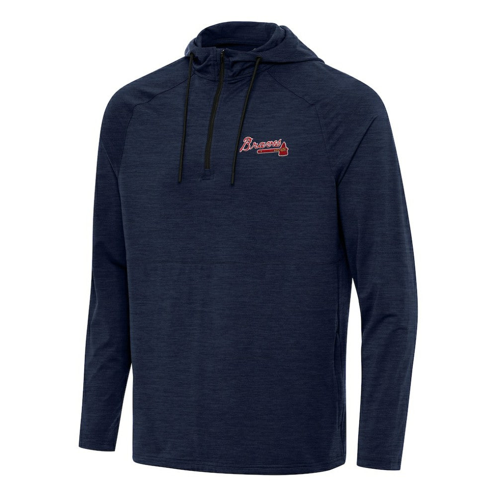 Atlanta Braves Antigua Spikes Quarter-Zip Pullover Hoodie | MLB On Sale