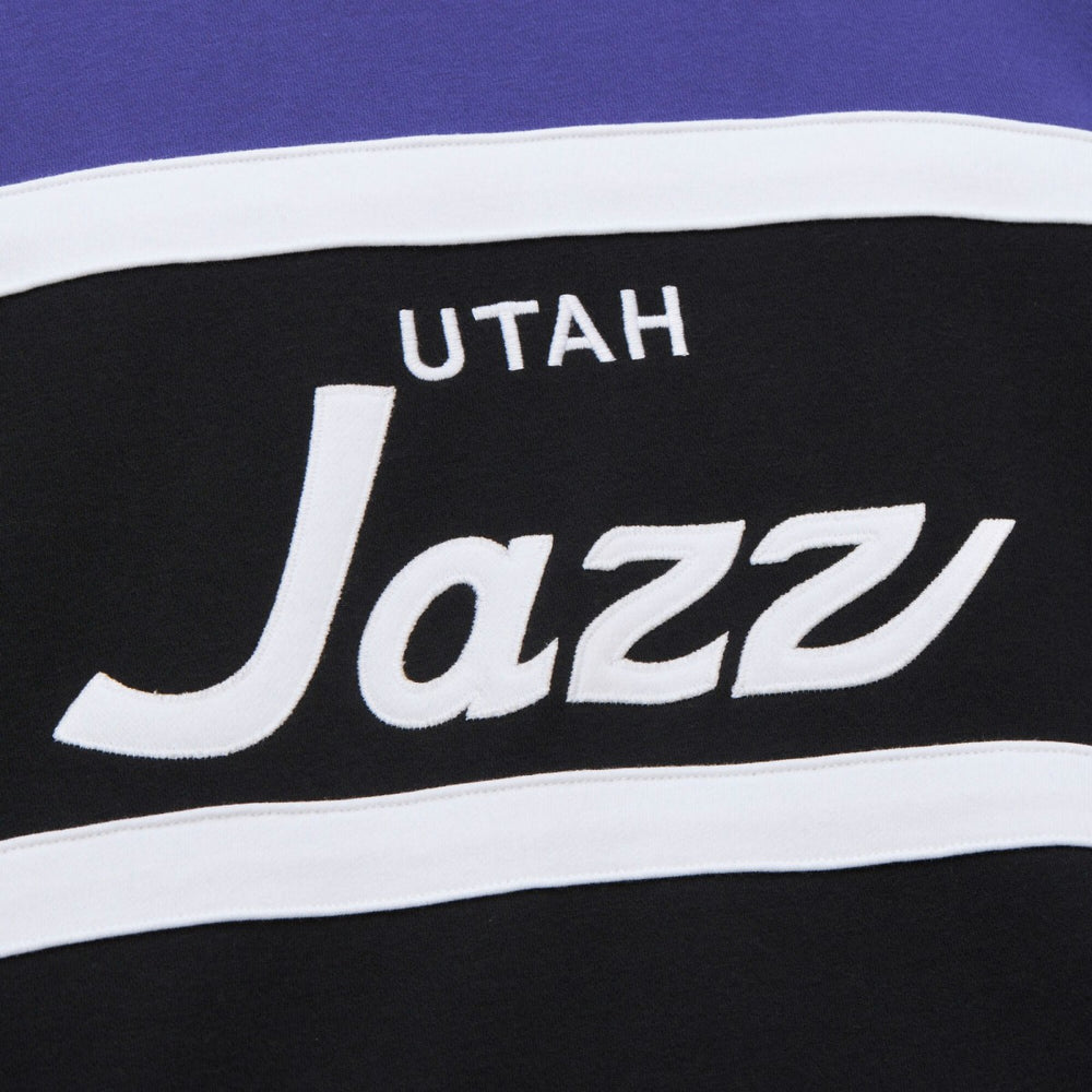 Utah Jazz Hardwood Classics Vintage Logo Head Coach Pullover Sweatshirt Outlet