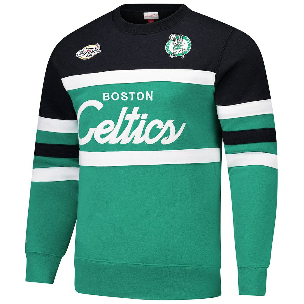 Boston Celtics Hardwood Classics Vintage Logo Head Coach Pullover Sweatshirt For Sale