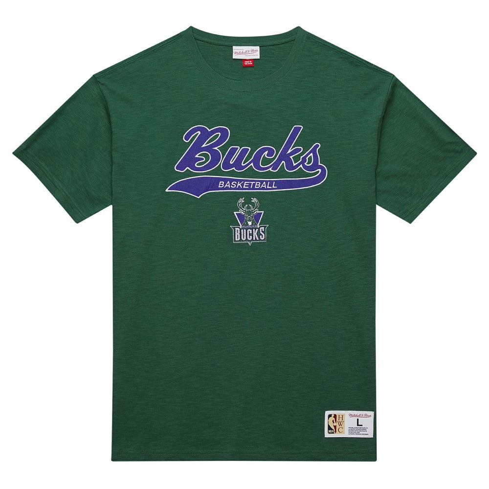 Milwaukee Bucks Hardwood Classics Felt Applique Slub T-Shirt Discount