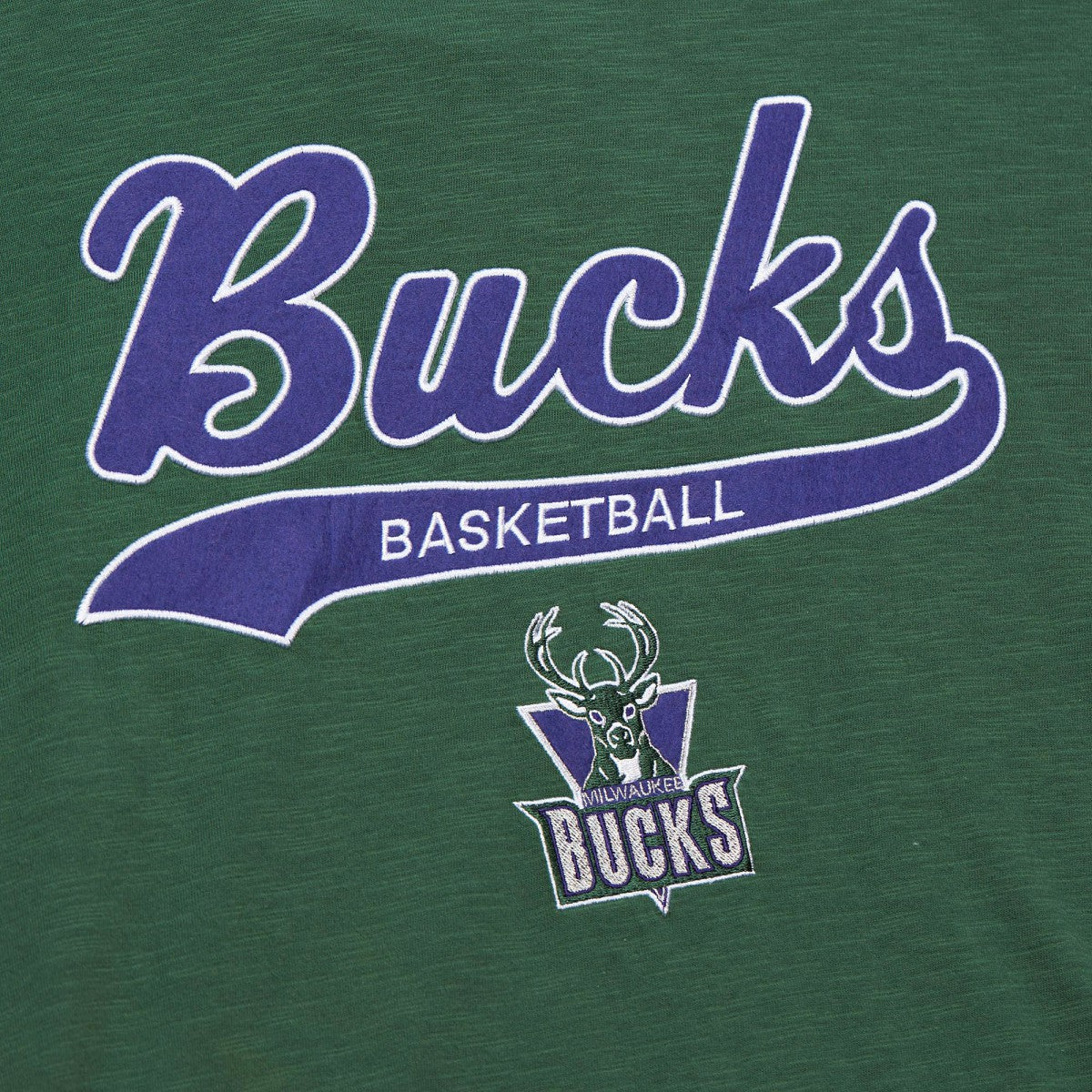 Milwaukee Bucks Hardwood Classics Felt Applique Slub T-Shirt Discount