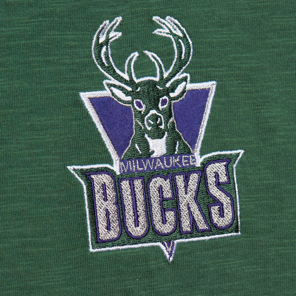 Milwaukee Bucks Hardwood Classics Felt Applique Slub T-Shirt Discount