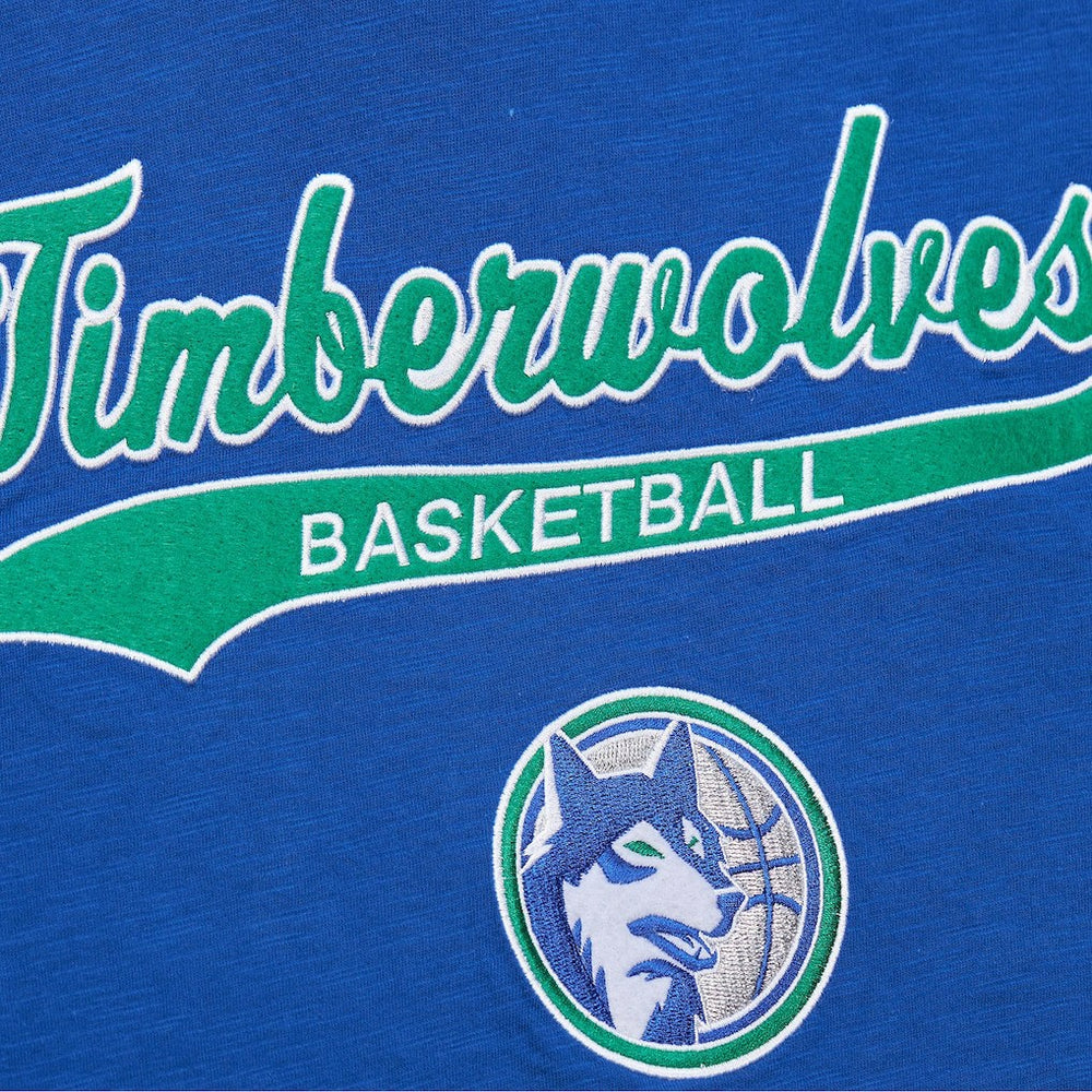 Minnesota Timberwolves Hardwood Classics Felt Applique Slub T-Shirt Discount