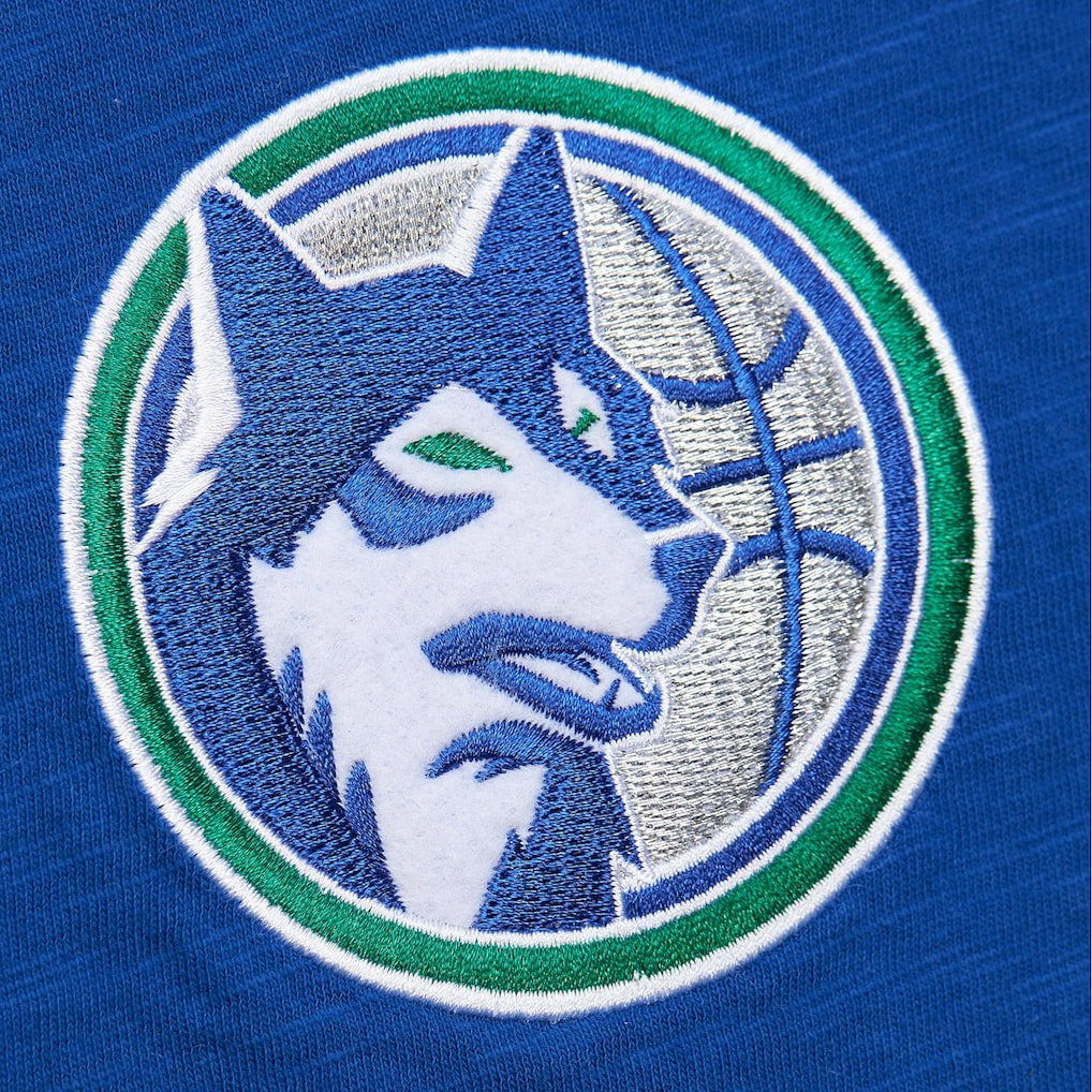 Minnesota Timberwolves Hardwood Classics Felt Applique Slub T-Shirt Discount