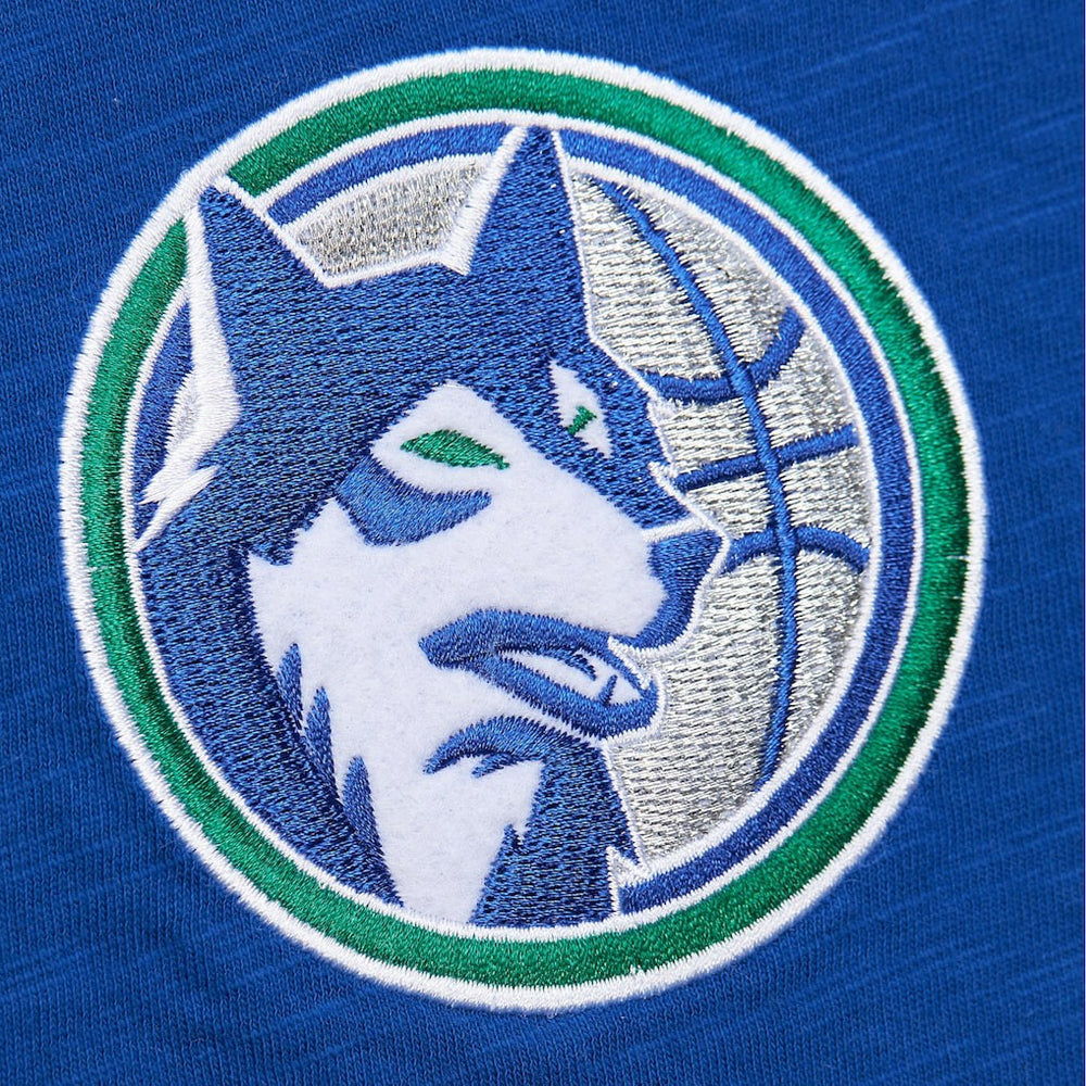 Minnesota Timberwolves Hardwood Classics Felt Applique Slub T-Shirt Discount