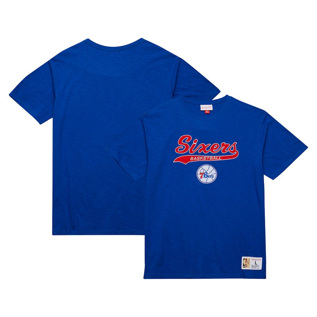 Philadelphia 76ers Hardwood Classics Felt Applique Slub T-Shirt Discount