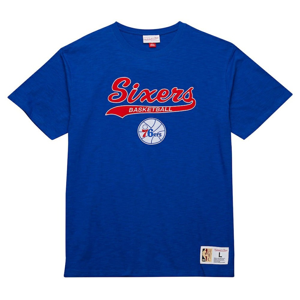 Philadelphia 76ers Hardwood Classics Felt Applique Slub T-Shirt Discount