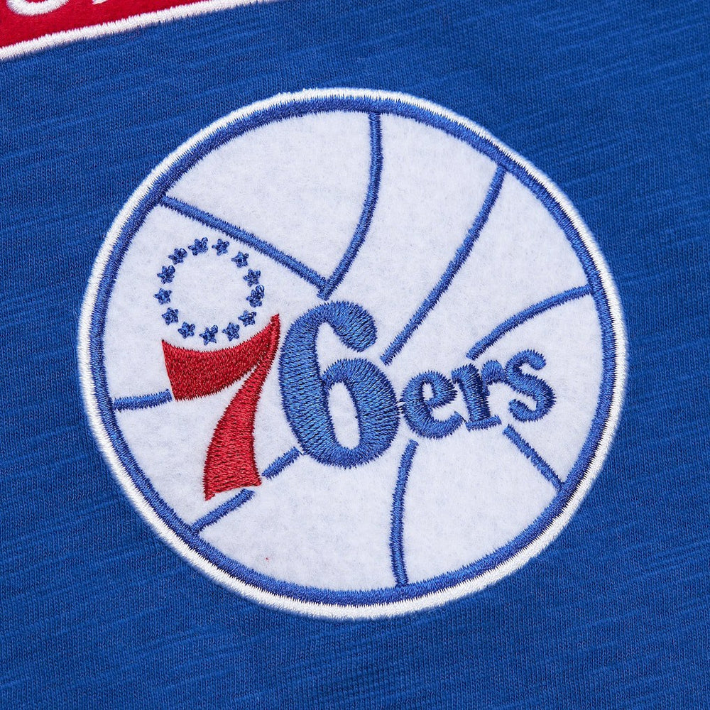 Philadelphia 76ers Hardwood Classics Felt Applique Slub T-Shirt Discount