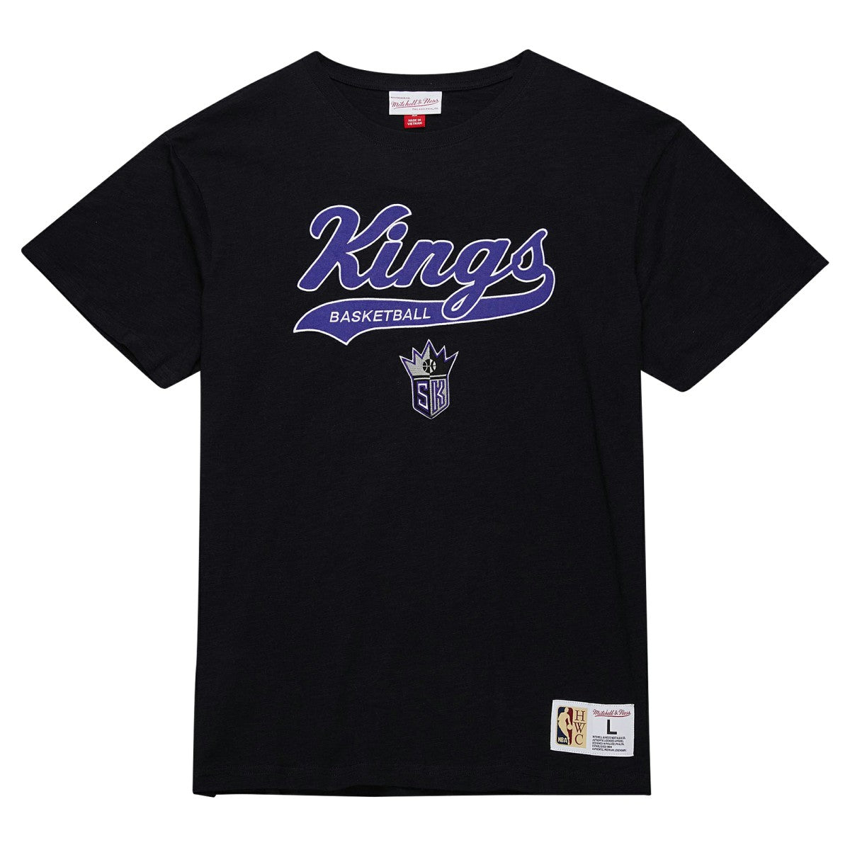 Sacramento Kings Hardwood Classics Felt Applique Slub T-Shirt Online