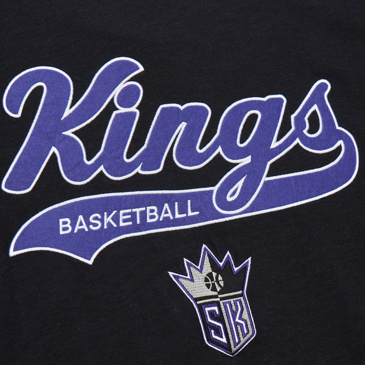 Sacramento Kings Hardwood Classics Felt Applique Slub T-Shirt Online