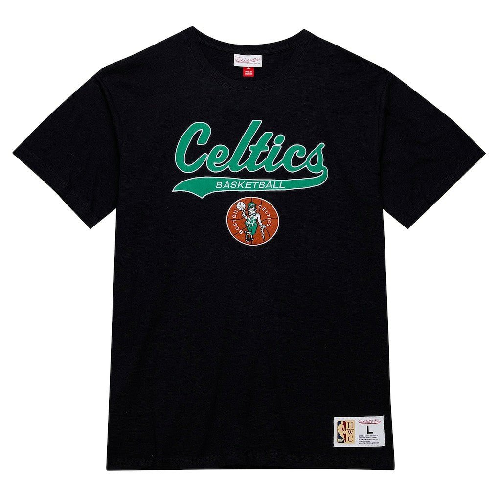 Boston Celtics Hardwood Classics Felt Applique Slub T-Shirt Discount