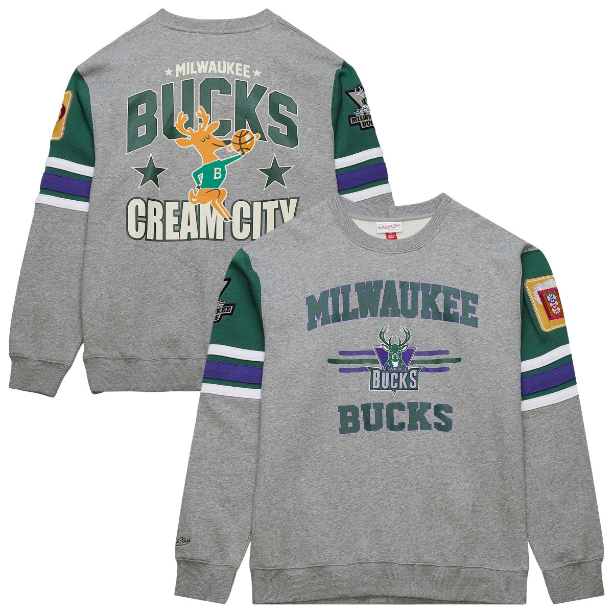 Milwaukee Bucks Hardwood Classics All Over 4.0 Pullover Sweatshirt Outlet